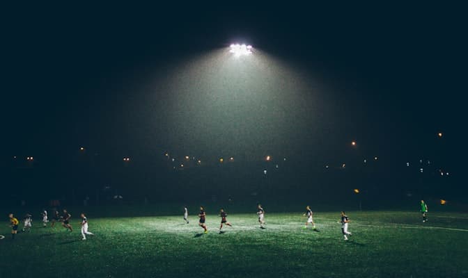 A soccer match in progress — the history of tactics spans over a century